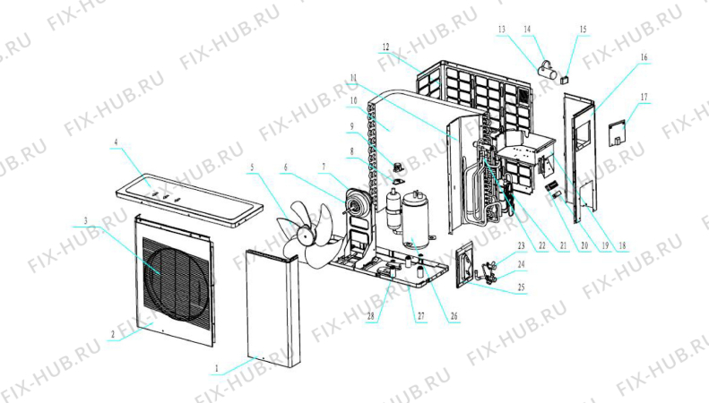 Взрыв-схема кондиционера Beko BEKO BKX240/BKX241 (8962393200) - BKX241